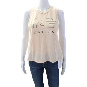 P.E. Nation Womens Sleeveless Tank Top Peach Pink Cotton Size Small